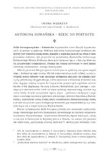 Antonina Domańska – szkic do portretu