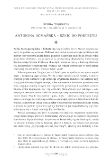Antonina Domańska &ndash; szkic do portretu