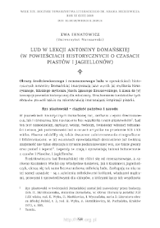 Lud w lekcji Antoniny Domańskiej (w powieściach historycznych o czasach Piast&oacute;w i Jagiellon&oacute;w)