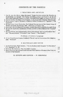 Pamiętnik Literacki, Z. 3 (1999), Contents of the fascicle