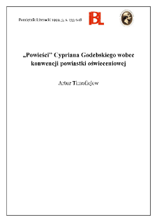 "Powieści" Cypriana Godebskiego wobec konwencji powiastki oświeceniowej