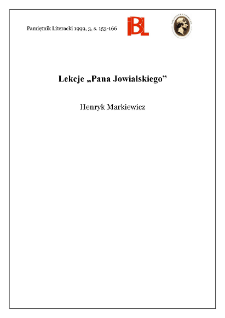 Lekcje "Pana Jowialskiego"