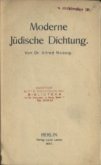 Moderne J&uuml;dische Dichtung