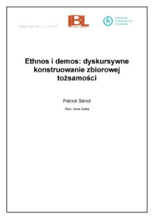 Ethnos i demos: dyskursywne konstruowanie zbiorowej tożsamości