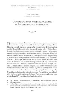 Cyprian Norwid wobec parnasizmu w świetle swoich wypowiedzi