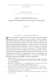 &bdquo;Sita&rdquo; Jana Kasprowicza &ndash; (nie)jednoznaczne zwycięstwo miłości