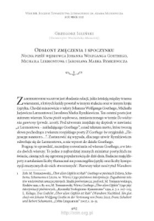Odsłony zmęczenia i spoczynku. &bdquo;Nocna pieśń wędrowca&rdquo; Johanna Wolfganga Goethego, Michaiła Lermontowa i Jarosława Marka Rymkiewicza