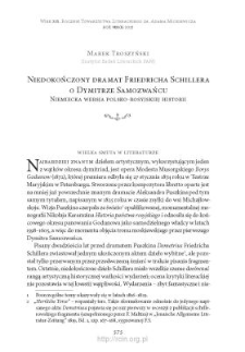 Niedokończony dramat Friedricha Schillera o Dymitrze Samozwańcu. Niemiecka wersja polsko-rosyjskiej historii