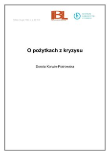 O pożytkach z kryzysu