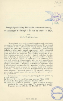 Przegląd podrodziny Złotook&oacute;w (Hemerobiinae) odszukanych w Galicyi i Śląsku po koniec r. 1904