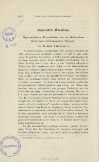Systematisches Verzeichniss der im Kaiserthum &Ouml;sterreich vorkommenden Spinnen