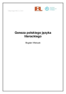 Geneza polskiego języka literackiego