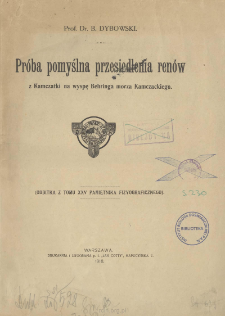 Pr&oacute;ba pomyślna przesiedlenia ren&oacute;w z Kamczatki na wyspę Behringa morza Kamczackiego