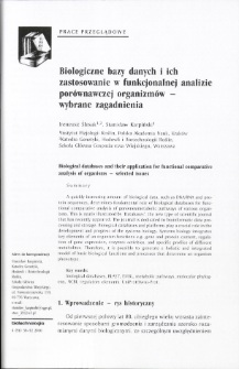Biological databases and their application for functional comparative analysis of organisms - selected issues