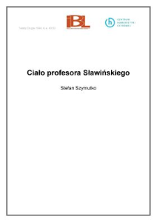 Ciało profesora Sławińskiego