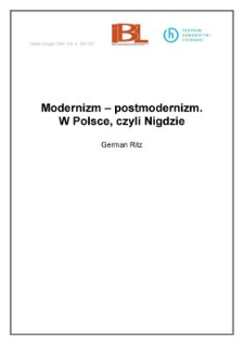 Modernizm - postmodernizm. W Polse, czyli Nigdzie
