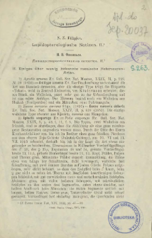 Lepidopterologische Notizen. II.