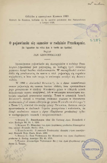 O pojawianiu się samc&oacute;w w rodzinie Przekopnic = De l'apparition des m&acirc;les dans la famille des Apodidae