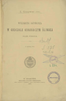 Wielokrotna karyokineza w gruczole obojnaczym ślimaka Helix pomatia