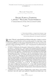 Krowy Karola Darwina i &bdquo;bydło&rdquo; Wacława Nałkowskiego. O paradoksach etyki ewolucjonistycznej