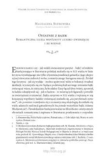 Ostatnie z bajek. Romantyczna iluzja wsp&oacute;lnoty ludzko-zwierzęcej i jej rozpad