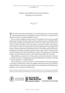 &bdquo;Pisma wszystkie&rdquo; Bolesława Prusa. Informacja wydawnicza