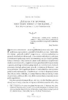 &bdquo;Jeżeli ja nie opowiem, nikt nigdy wiedzieć nie będzie&hellip;&rdquo;. Rok 1863 w zapisach Elizy Orzeszkowej