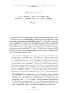J&oacute;zefa Mikołajtisa &bdquo;złotopotocka&rdquo; legenda o hrabim Zygmuncie Krasińskim