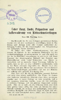 Ueber Fang, Zucht, Pr&auml;pariren und Aufbewahrung von Kleinschmetterlingen