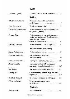 Teksty Drugie Nr 1 (1993), Spis treści