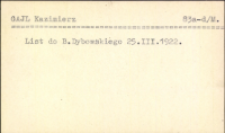 Katalog korespondencji Benedykta Dybowskiego: G