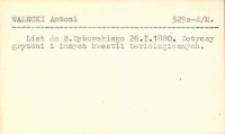 Katalog korespondencji Benedykta Dybowskiego: W