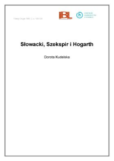 Słowacki, Szekspir i Hogarth