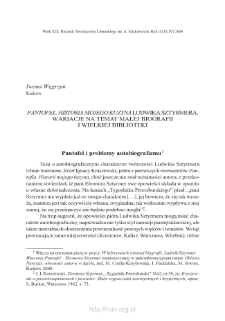 &bdquo;Pantofel. Historia mojego kuzyna Ludwika Sztyrmera&rdquo;. Wariacje na temat małej biografii i wielkiej biblioteki
