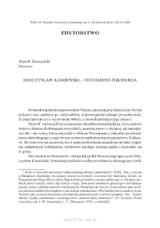 Mieczysław Kamieński &ndash; testament żołnierza