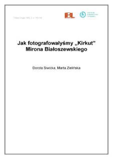 Jak fotografowałyśmy "Kirkut" Mirona Białoszewskiego