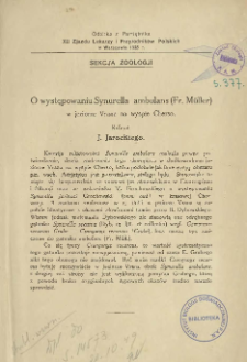 O występowaniu Synurella ambulans (Fr. M&uuml;ller) w jeziorze Vrana na wyspie Cherso: referat