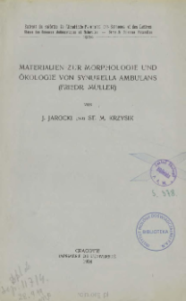Materialien zur morphologie und &ouml;kologie von Synurella ambulans (Friedr. M&uuml;ller) = Materjały do morfologji i ekologji Synurella ambulans (Friedr. M&uuml;ller)