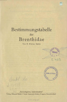 Bestimmungstabelle der Brenthidae