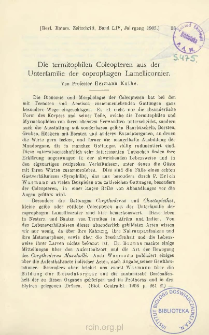 Die termitophilen Coleopteren aus der Unterfamilie der coprophagen Lamellicornier