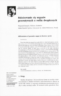 Differentiation of generative organs in dioecious species