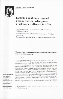 The control and eradication of bacterial infections and contaminations in plant tissue culture