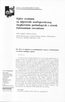 Wpływ cytokinin na odpowiedź morfogenetyczną eksplantatów pochodzących z siewek Polemonium coeruleum