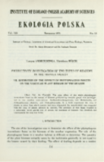 Productivity investigation of two types of meadows in the Vistula valley. 7, Estimation of the effect of phytophagous insects on the vascular plant biomass of the meadow
