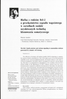 The Bcl-2 family proteins and calcium signaling in mammalian embryos generated by somatic cell cloning