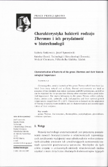 Characterization of bacteria of the genus Thermus and their biotechnological importance