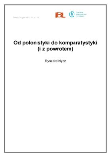 Od polonistyki do komparatystyki (i z powrotem)