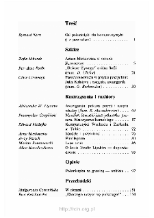 Teksty Drugie Nr 1-2 (1992), Spis treści