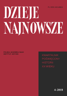 Dzieje Najnowsze : [kwartalnik poświęcony historii XX wieku] R. 50 z. 4 (2018), Title pages, Contents