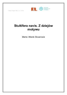 Stultifera navis. Z dziej&oacute;w motywu